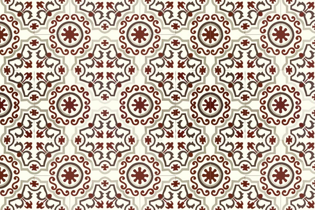 Tapis Mosaico Trebol - Rouge et blanc