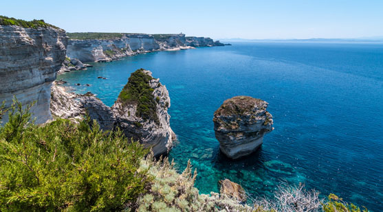 Küst von Bonifacio, Korsika, Frankreich