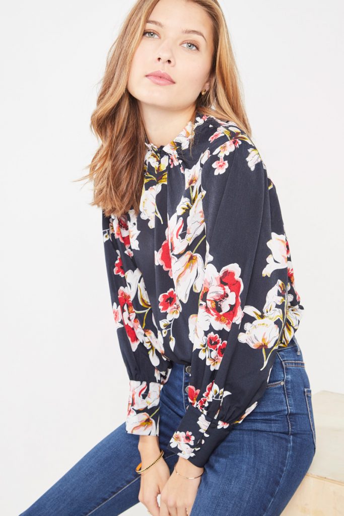 collectionIRL blouse satinée imprimé fleuri