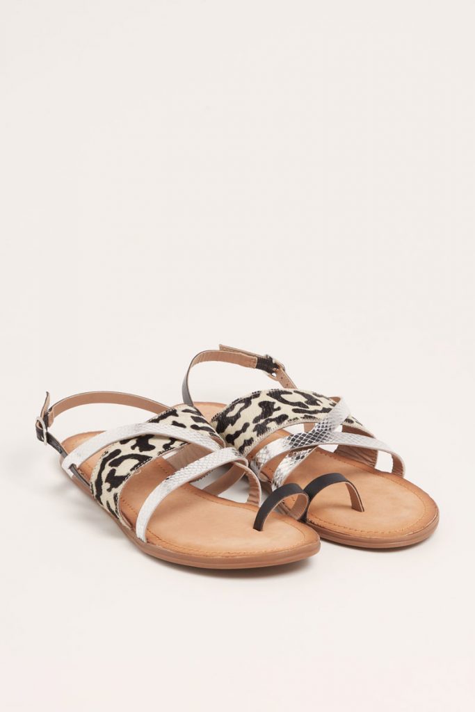 collectionIRL sandales léopard en cuir
