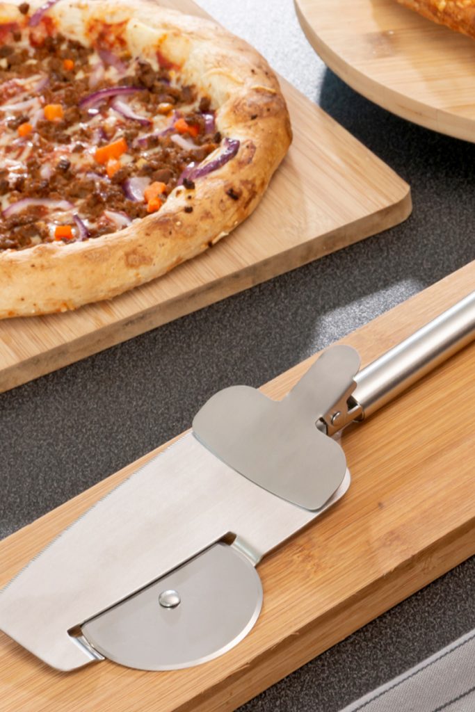 Tout pour la maison couteau pizza 4 en 1 en acier inoxydable